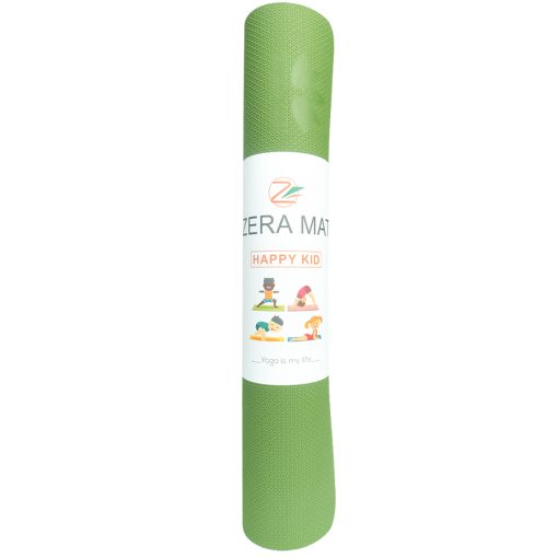 Thảm tập yoga trẻ em Happy Kid Zera TPE 1 lớp 6mm - Xanh lá-1