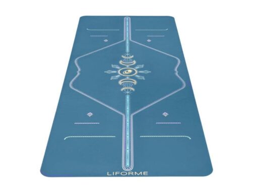 Thảm yoga định tuyến cao su tự nhiên Liforme Cosmic Moon 4.2mm - Blue